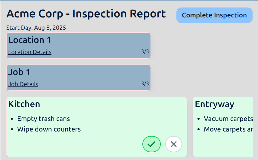 Completed Inspection